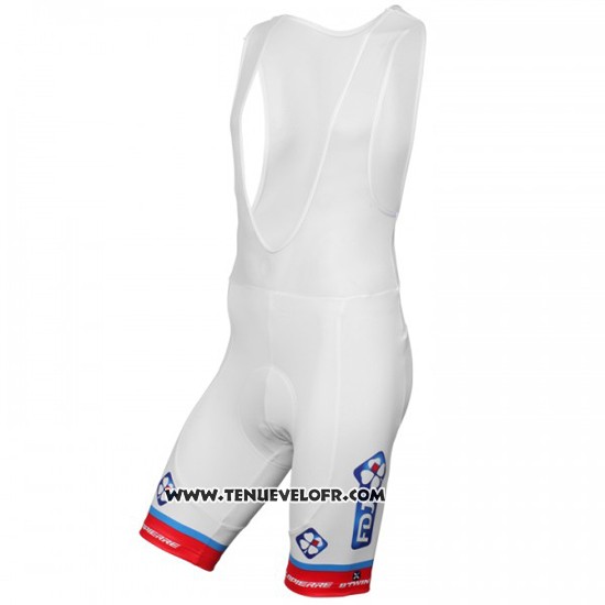 2016 Maillot Ciclismo FDJ Blanc et Rouge Manches Courtes et Cuissard